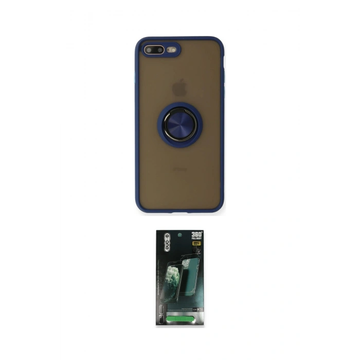 MARSİLYAN™- iPhone 7 Plus Kılıf Yörünge Çizgi - Şeffaf 360 Full Body Arka Koruyucu
