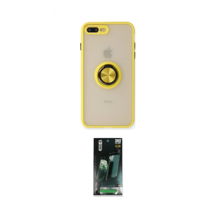 MARSİLYAN™- iPhone 7 Plus Kılıf Yörünge Çizgi - Şeffaf 360 Full Body Arka Koruyucu