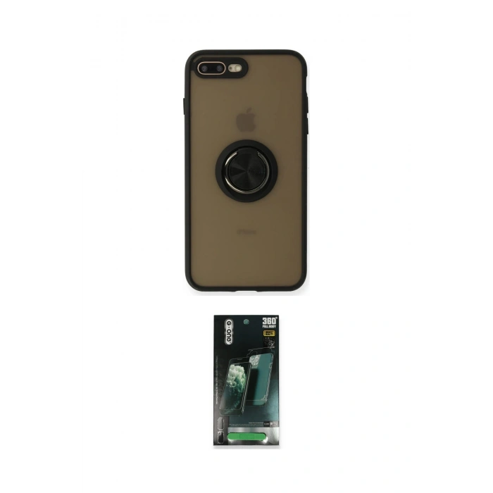 MARSİLYAN™- iPhone 7 Plus Kılıf Yörünge Çizgi - Şeffaf 360 Full Body Arka Koruyucu