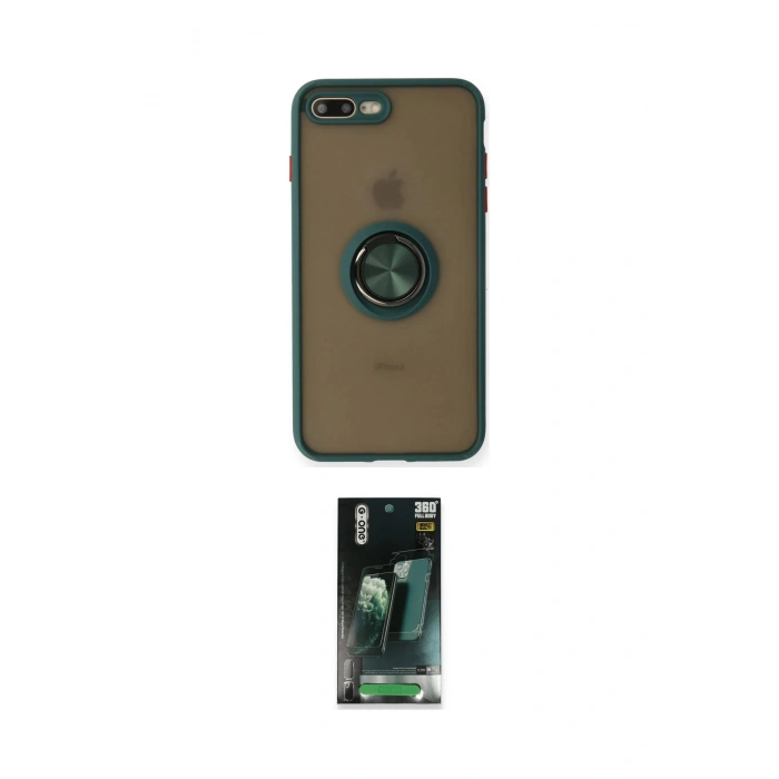 MARSİLYAN™- iPhone 7 Plus Kılıf Yörünge Çizgi - Şeffaf 360 Full Body Arka Koruyucu