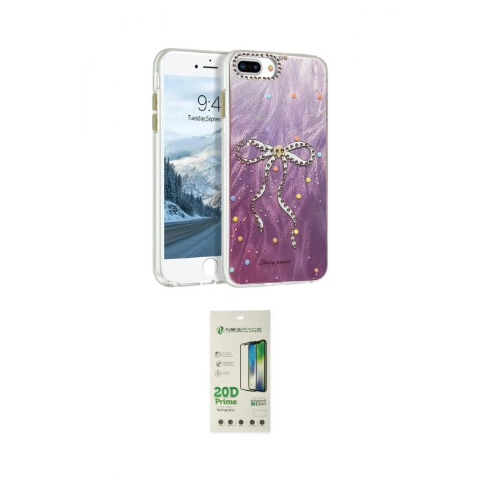 MARSİLYAN™- iPhone 7 Plus Kılıf Zirve Modern Prime - Siyah 20D Premium Cam Ekran Koruyucu