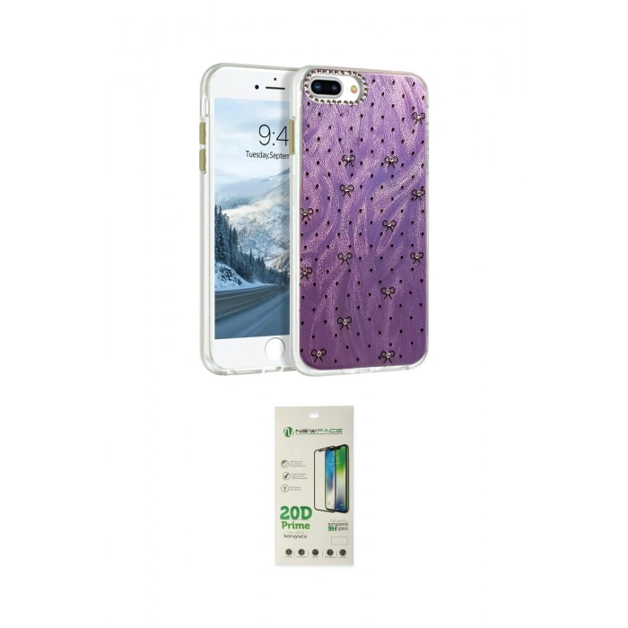 MARSİLYAN™- iPhone 7 Plus Kılıf Zirve Modern Prime - Siyah 20D Premium Cam Ekran Koruyucu