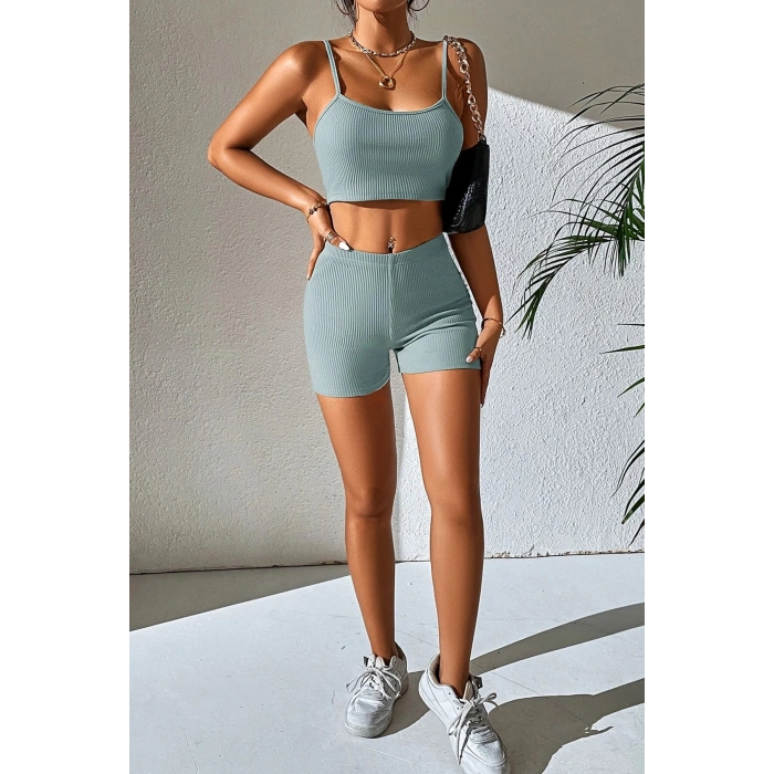 MARSiLYAN- Kadın Açık Mavi Şortlu Kaşkorse Gecelik Takım