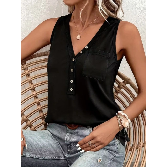 MARSiLYAN- Kadın Askılı önden Düğmeli Viskon Bluz