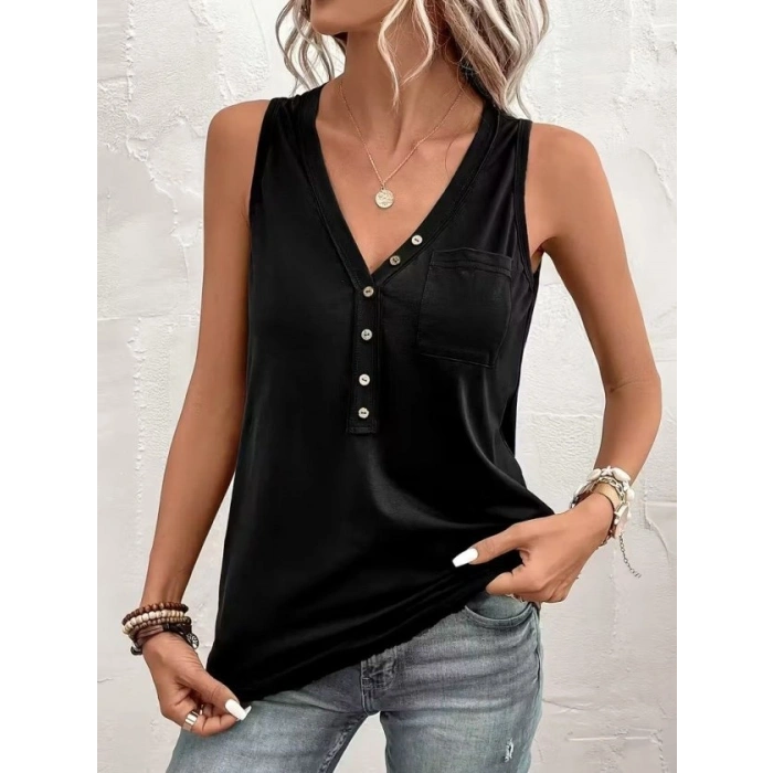 MARSiLYAN- Kadın Askılı önden Düğmeli Viskon Bluz