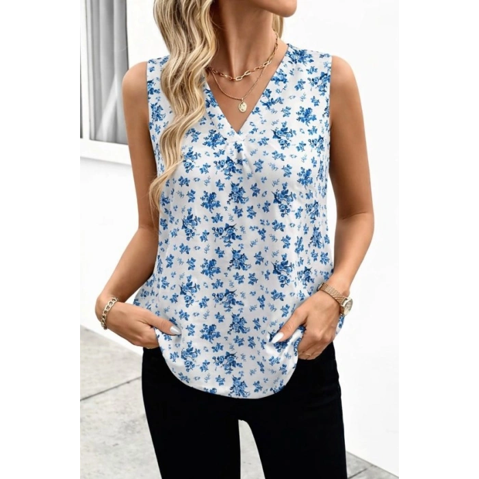 MARSiLYAN- Kadın Askılı V Yakalı Süprem Bluz