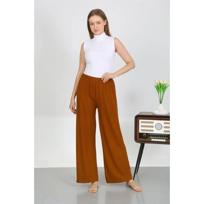 MARSiLYAN- Kadın Bürümcük Kumaş Hafif-Esnek Pantolon 210074 Kahve