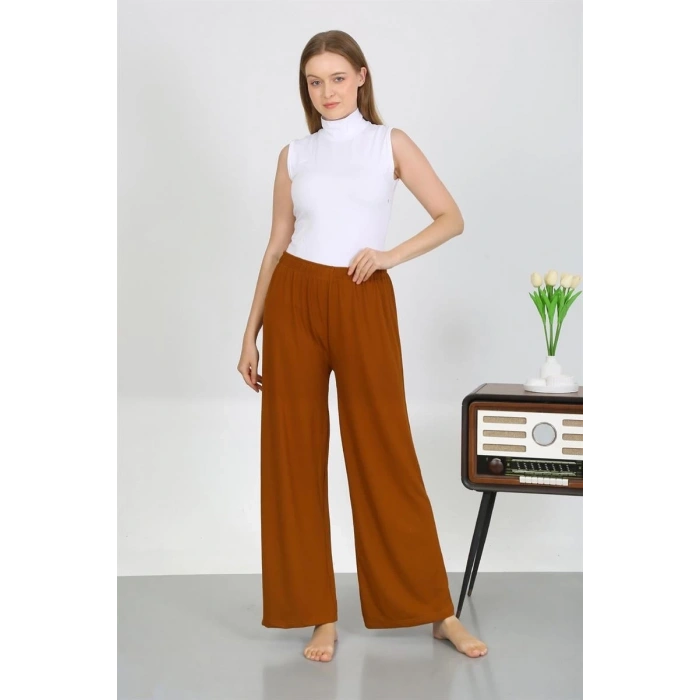 MARSiLYAN- Kadın Bürümcük Kumaş Hafif-Esnek Pantolon 210074 Kahve