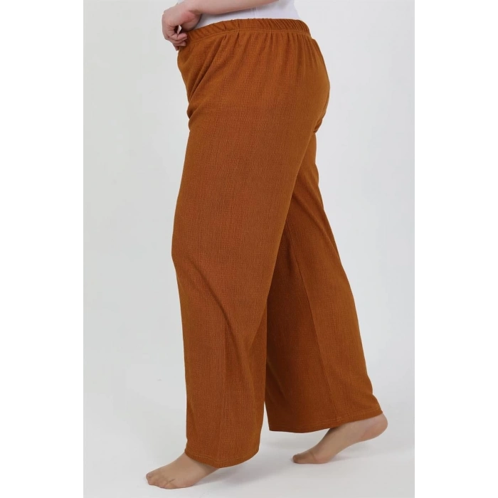 MARSiLYAN- Kadın Büyük Beden Bürümcük Pantolon Kremit