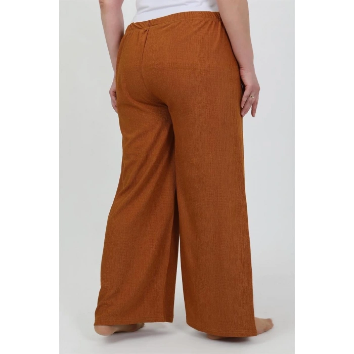 MARSiLYAN- Kadın Büyük Beden Bürümcük Pantolon Kremit