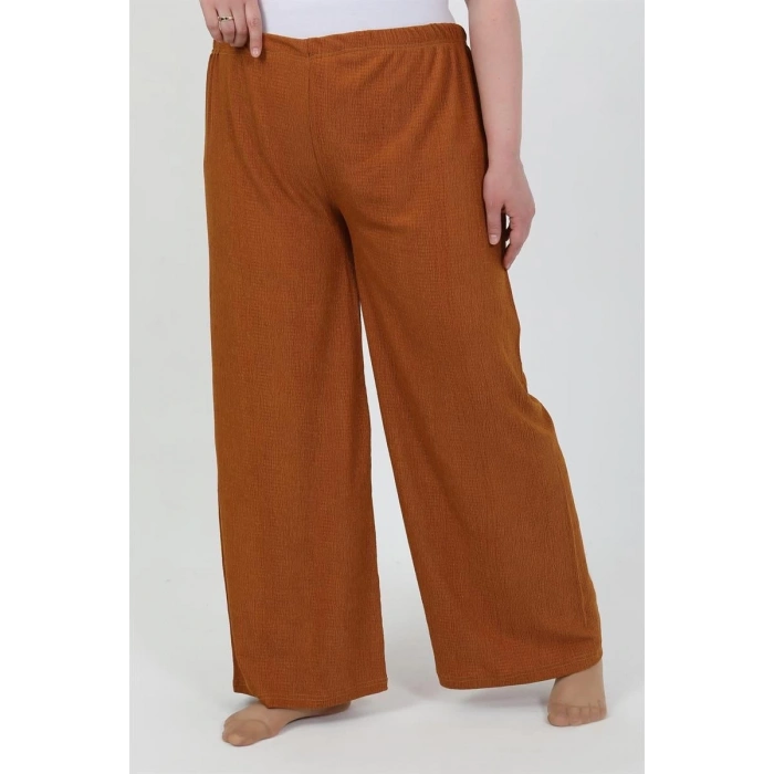 MARSiLYAN- Kadın Büyük Beden Bürümcük Pantolon Kremit