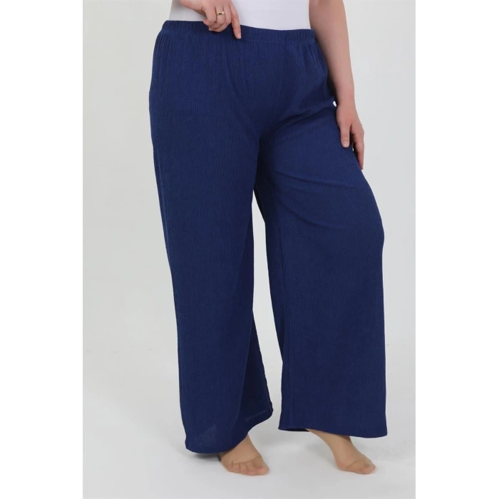 MARSiLYAN- Kadın Büyük Beden Bürümcük Pantolon  Saks