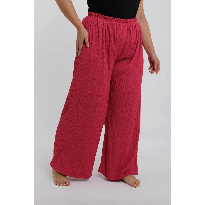 MARSiLYAN- Kadın Büyük Beden Mercan Rengi Rahat Kesim Baggy Tek Alt