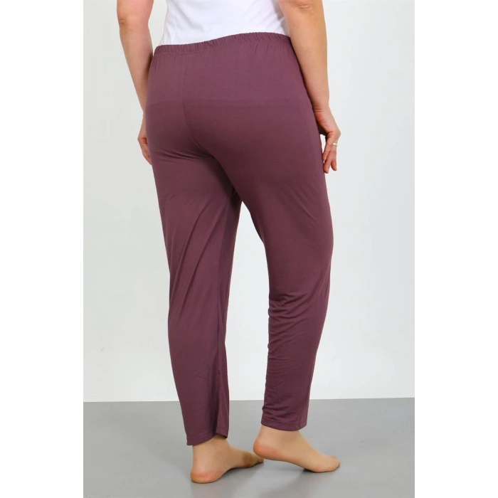 MARSiLYAN- Kadın Büyük Beden Mürdüm Tek Alt Pijama