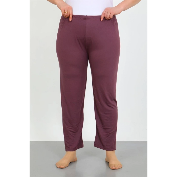 MARSiLYAN- Kadın Büyük Beden Mürdüm Tek Alt Pijama