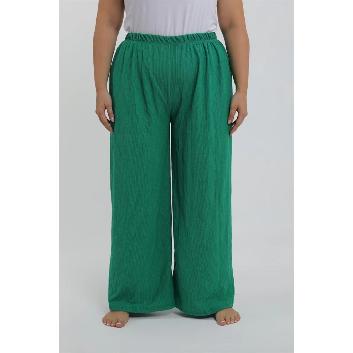 MARSiLYAN- Kadın Büyük Beden Yeşil Rahat Kesim Baggy Tek Alt