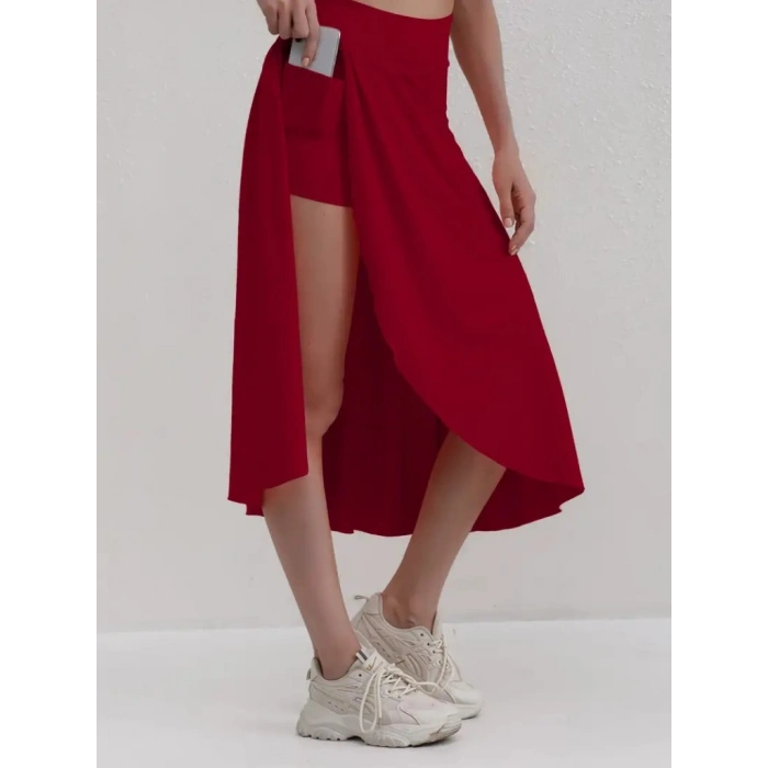 MARSiLYAN- Kadın Cep Detay Taytlı Sandy Etek