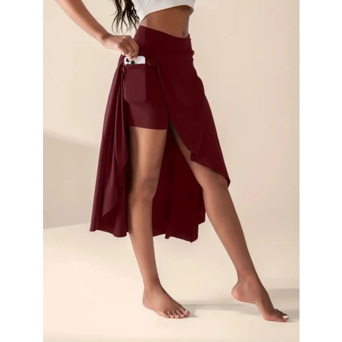 MARSiLYAN- Kadın Cep Detay Taytlı Sandy Etek