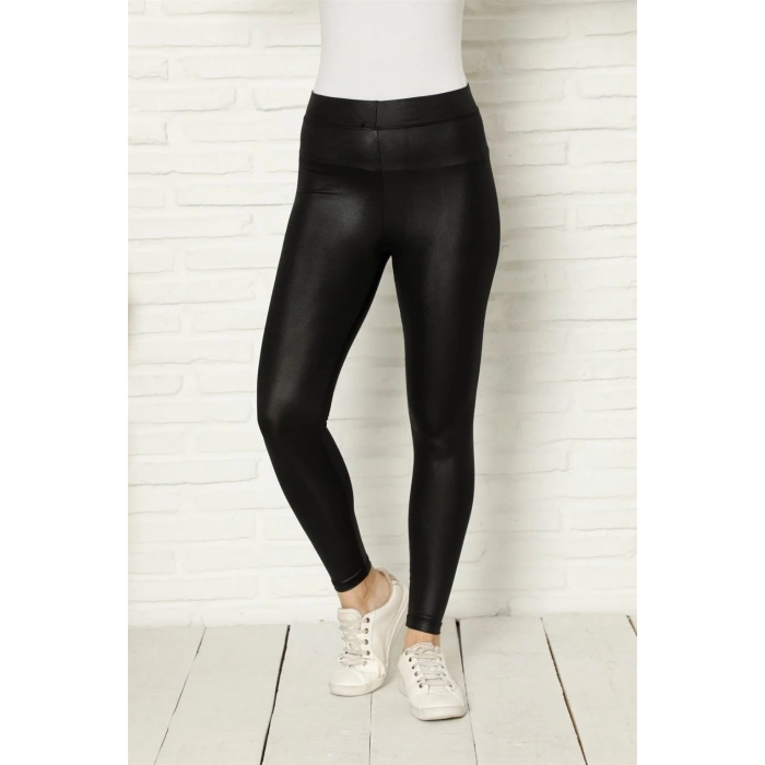 MARSiLYAN- Kadın Deri Tayt Siyah