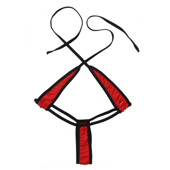 MARSİLYAN-- Kadın Fantezi İç Giyim Kırmızı Seksi Fantazi Gecelik