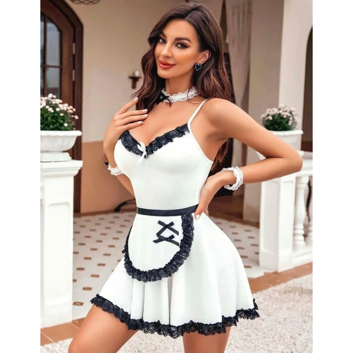 MARSiLYAN- Kadın Fantezi Kostüm Takım Beyaz