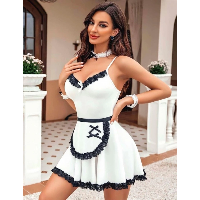 MARSiLYAN- Kadın Fantezi Kostüm Takım Beyaz