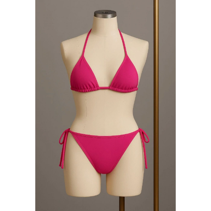 MARSiLYAN- Kadın Fuşya Yandan Bağlamalı Bikini Mayo Takımı