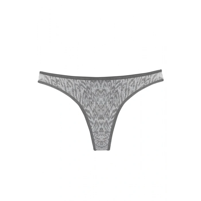MARSiLYAN- Kadın Gri Zebra Desenli 2li Tanga Slip