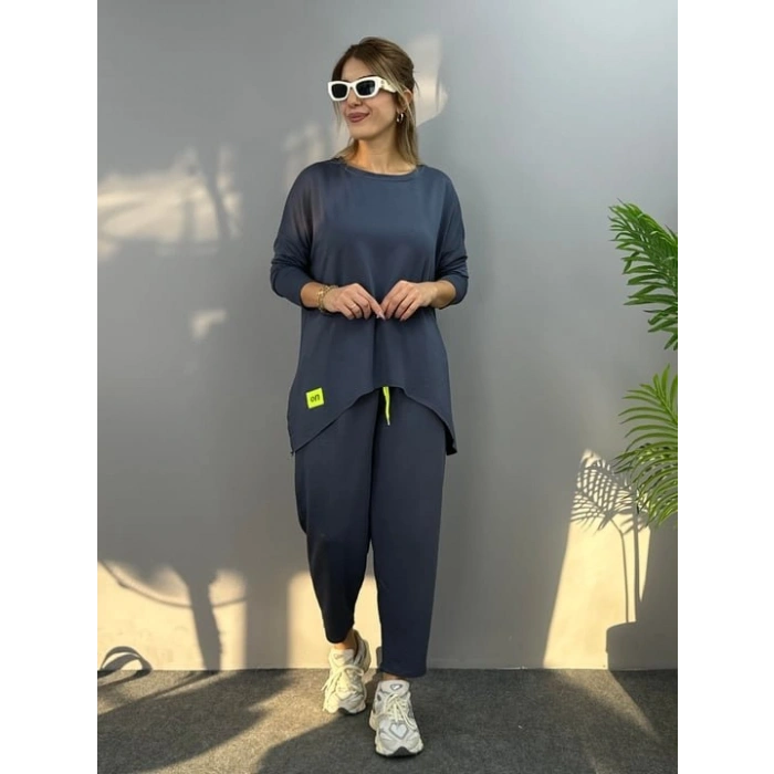 MARSiLYAN- Kadın Iki Iplik Viskon Pamuk Kumaş Arma Detaylı Ikili Takım