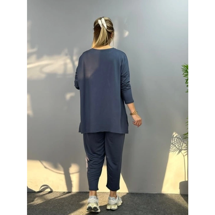 MARSiLYAN- Kadın Iki Iplik Viskon Pamuk Kumaş Arma Detaylı Ikili Takım