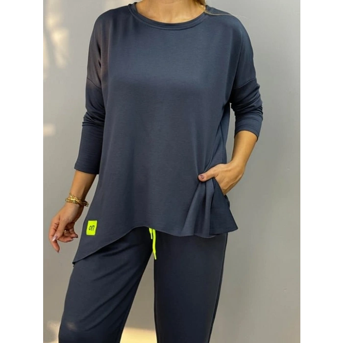 MARSiLYAN- Kadın Iki Iplik Viskon Pamuk Kumaş Arma Detaylı Ikili Takım