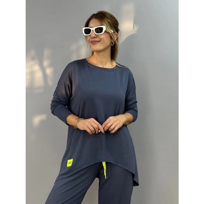 MARSiLYAN- Kadın Iki Iplik Viskon Pamuk Kumaş Arma Detaylı Ikili Takım