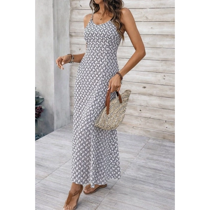 MARSiLYAN- Kadın Ip Askılı V Yakalı Yırtmaçlı Uzun Süprem Elbise