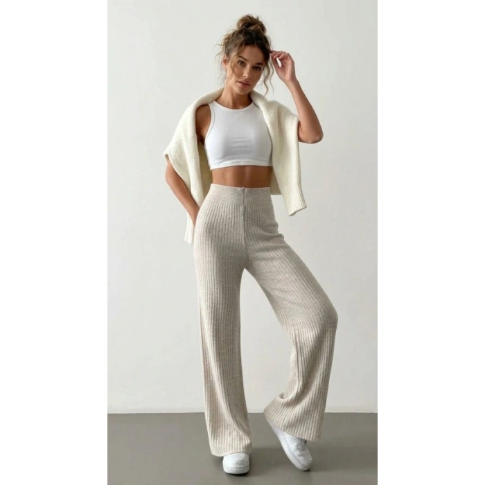 MARSiLYAN- Kadın Kaşkorse Bol Paça Pantolon