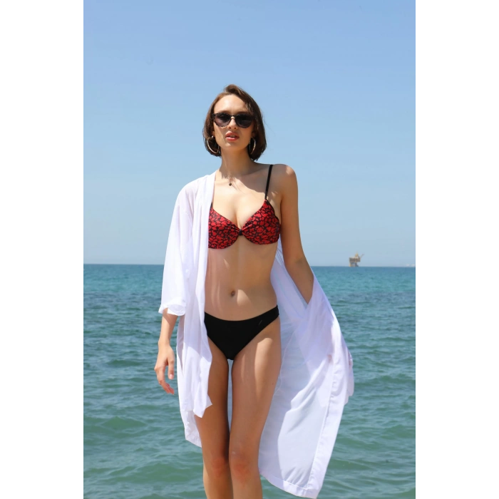 MARSiLYAN- Kadın Kimono Pareo Plaj Elbisesi Beyaz