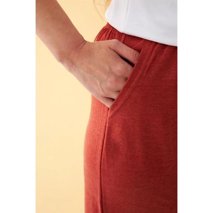 MARSiLYAN- Kadın Kiremit Rengi Rahat Kalıp Cepli Şort