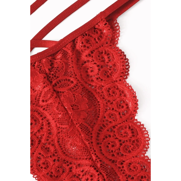 MARSiLYAN- Kadın Kırmızı Dantel Sütyen Külot Takımı
