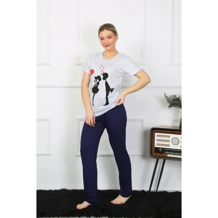 MARSiLYAN- Kadın Kısa Kol Penye Pİjama Takımı