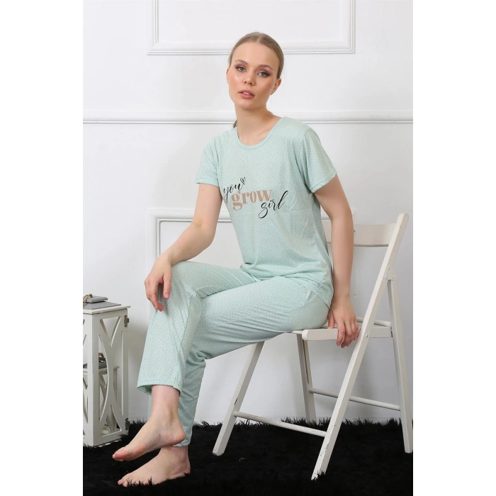 MARSiLYAN- Kadın Kısa Kol Pijama Takım Su Yeşili
