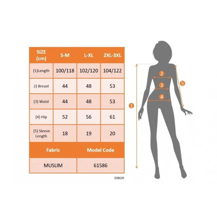 MARSiLYAN- Kadın Kısa Kollu Bisiklet Yaka Düğme Detay Müslim Elbise
