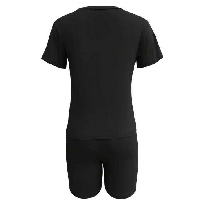 MARSiLYAN- Kadın Kısa Kollu çapa Baskılı Viskon Ikili Takım