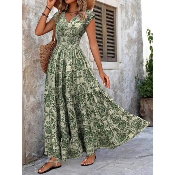 MARSiLYAN- Kadın Kısa Kollu Kruvaze Yaka Beli Lastikli Süprem