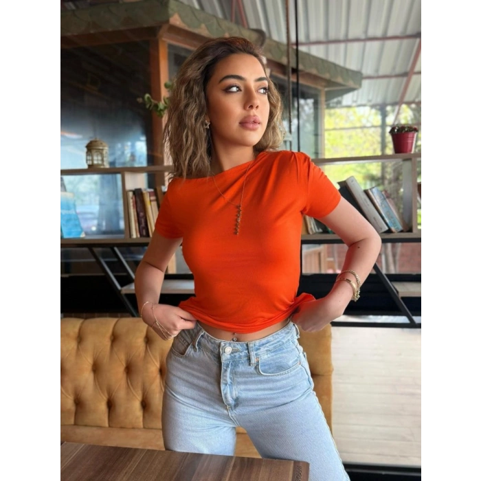 MARSiLYAN- Kadın Kısa Kollu Tek Omuzu Açık Büzgülü Viskon Bluz