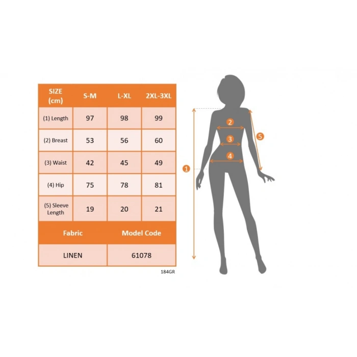 MARSiLYAN- Kadın Kısa Kollu V Yakalı Pile Detay Keten Elbise