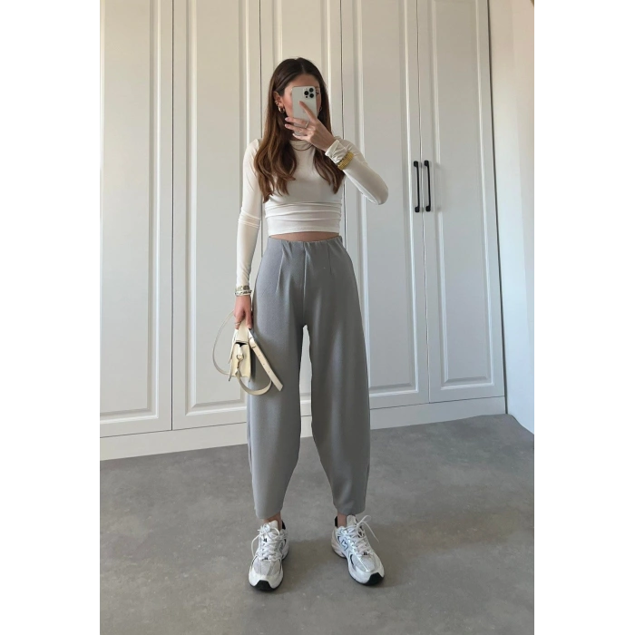 MARSiLYAN- Kadın Krep Kumaş Balon Pantolon