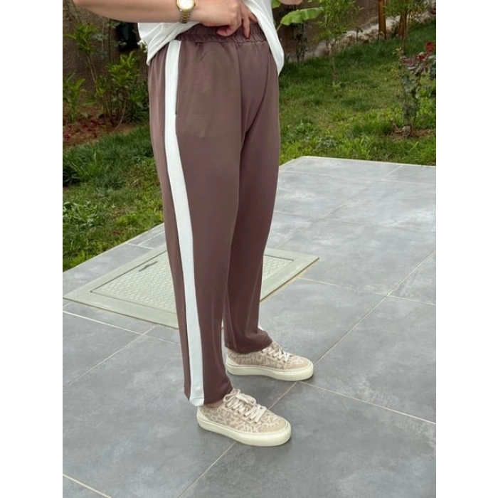 MARSiLYAN- Kadın Modal Dokulu Kumaş Yanı şeritli Takım