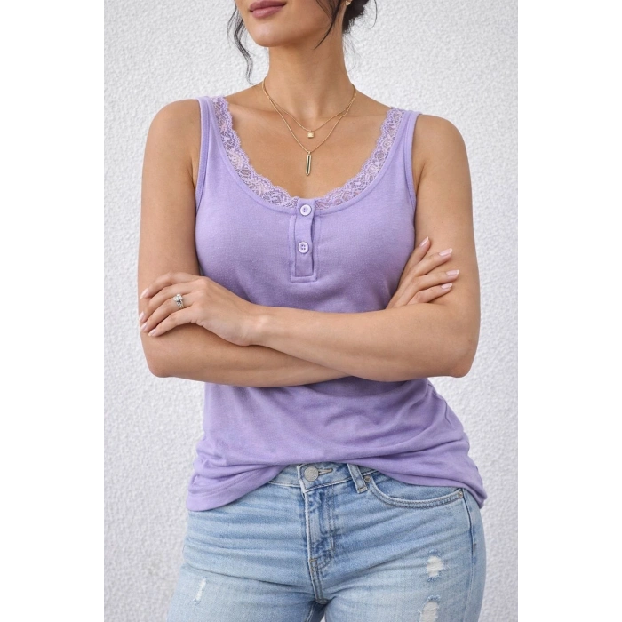 MARSiLYAN- Kadın Omuz Askılı Dantel Güpür Detay Bluz