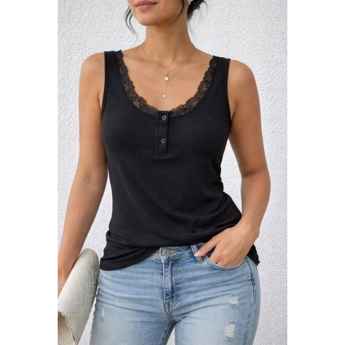 MARSiLYAN- Kadın Omuz Askılı Dantel Güpür Detay Bluz