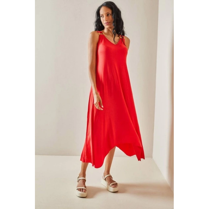 MARSiLYAN- Kadın Omuz Askılı Toka Detay Maxi Boy Elbise