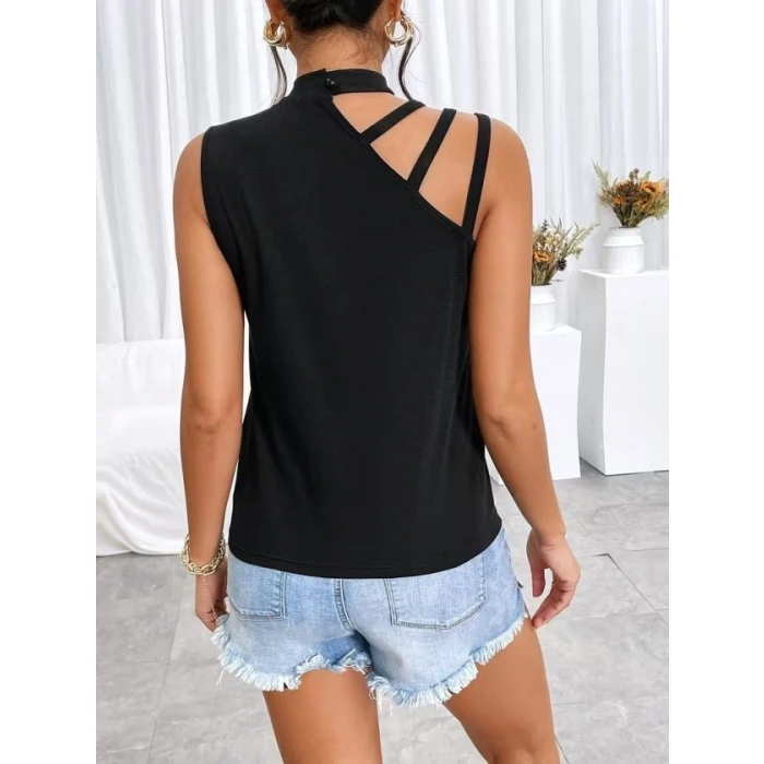 MARSiLYAN- Kadın Omuzdan şerit Detaylı Yarı Balıkçı Yaka Viskon Bluz